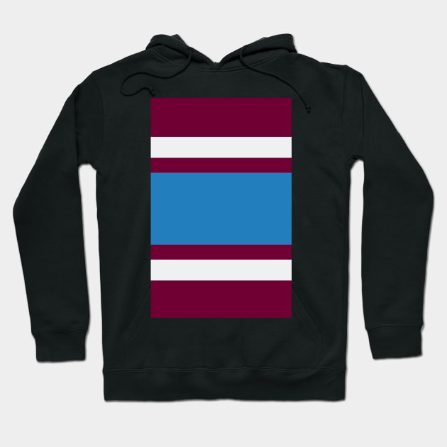 Burnley Varsity Retro Claret, Blue & White Hoops Hoodie by Culture-Factory